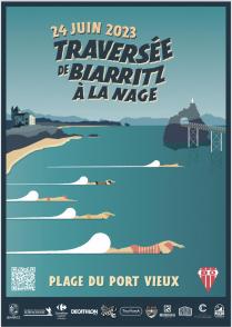RETOUR DE LA TRAVERSEE DE BIARRITZ A LA NAGE